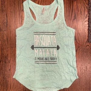 Mint Green Graphic Tank Top